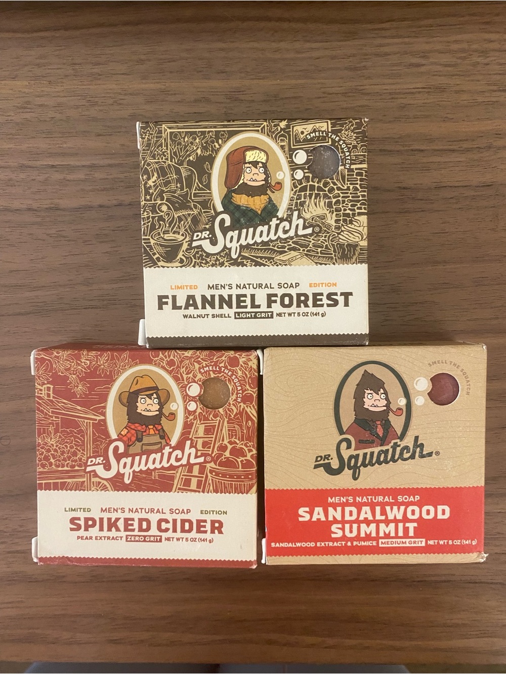Dr. Squatch Soap Bundle Flannel Forest Spiked Cider Sandalwood Summit